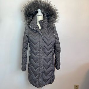 Kenneth Cole Reaction Puffer Winter Coat Size Medium Color Grey